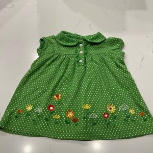 Carter's Green Dress with White Dots